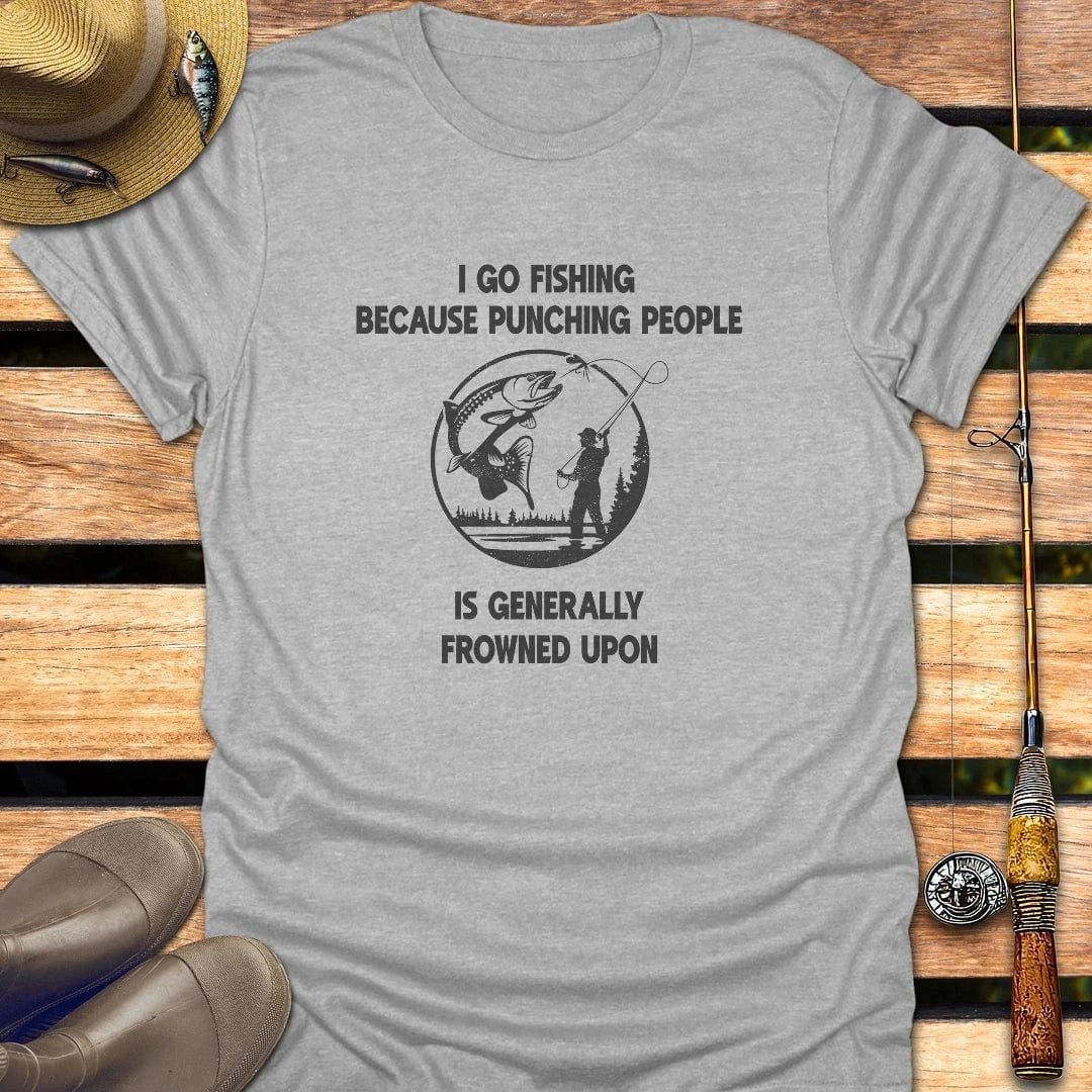 I GO FISHING T-Shirt FISHING T-Shirt Sport Grey / S