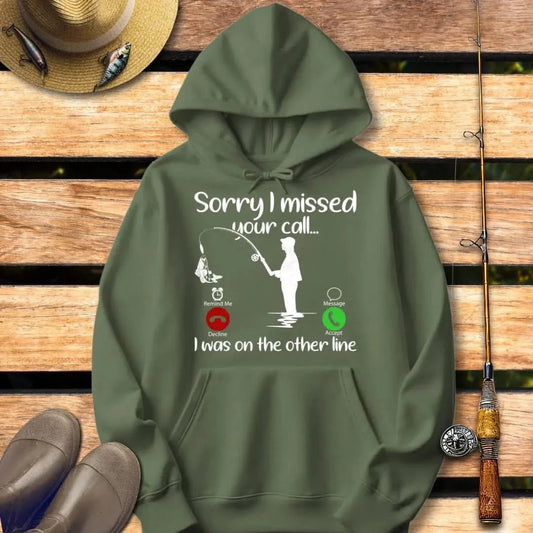 I MISSED YOUR CALL Hoodie FISHING Hoodie Military Green / S
