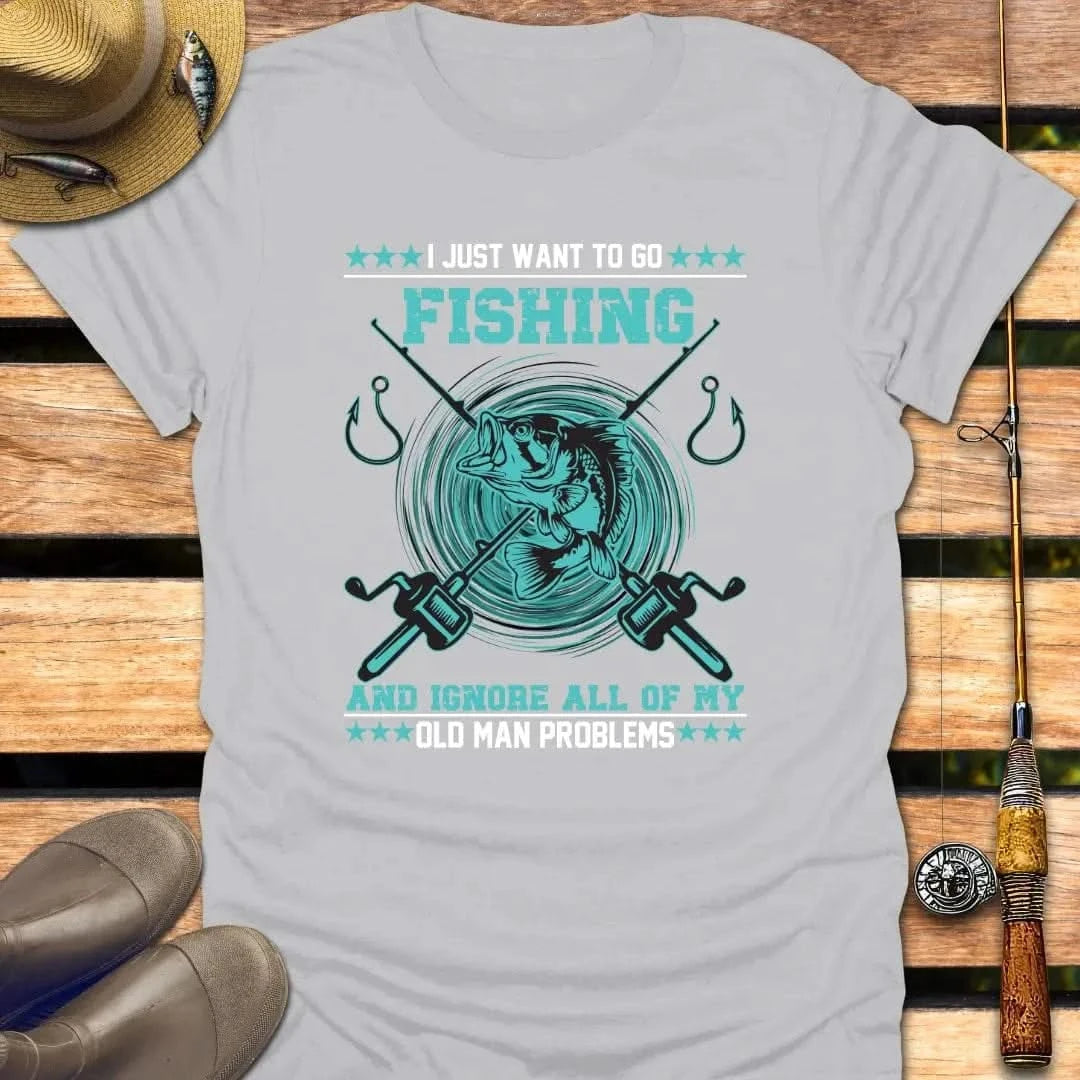 IGNORE PROBLEMS T-Shirt FISHING T-Shirt Ice Grey / S