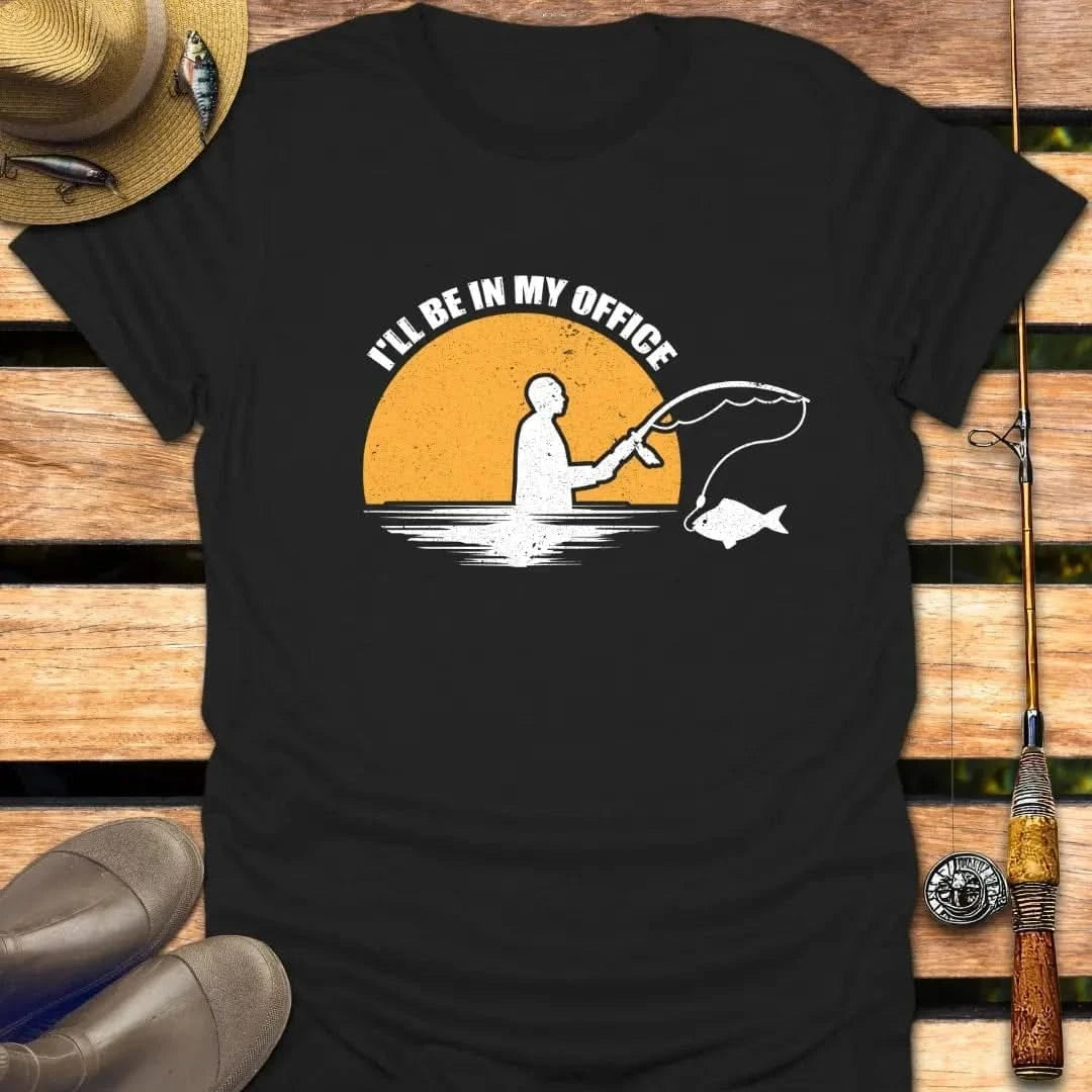 IN MY OFFICE T-Shirt FISHING T-Shirt Black / S