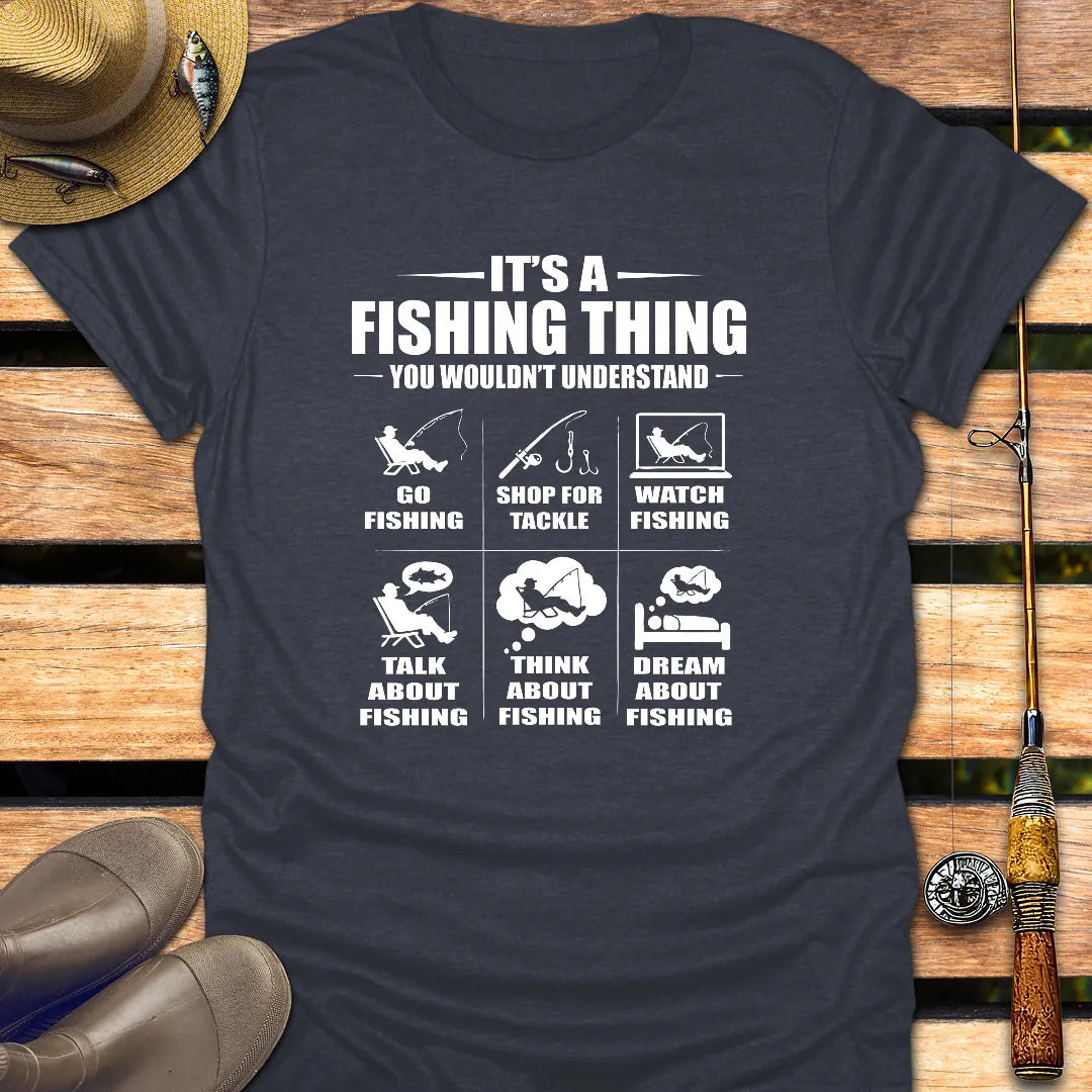 IT'S A FISHING THING T-Shirt FISHING T-Shirt Heather Navy / S