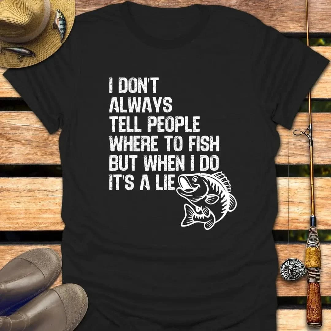 IT'S A LIE T-Shirt FISHING T-Shirt Black / S