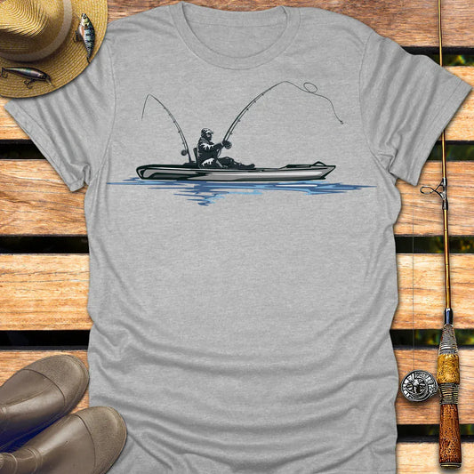 KAYAK ANGLER T-Shirt FISHING T-Shirt Sport Grey / S