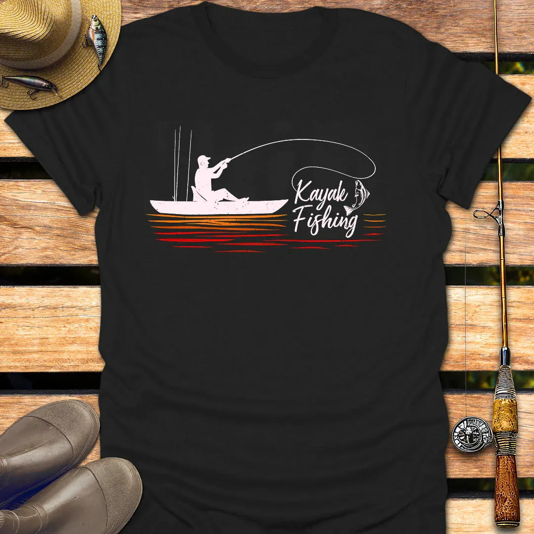 KAYAK FISHING CAST T-Shirt FISHING T-Shirt Black / S
