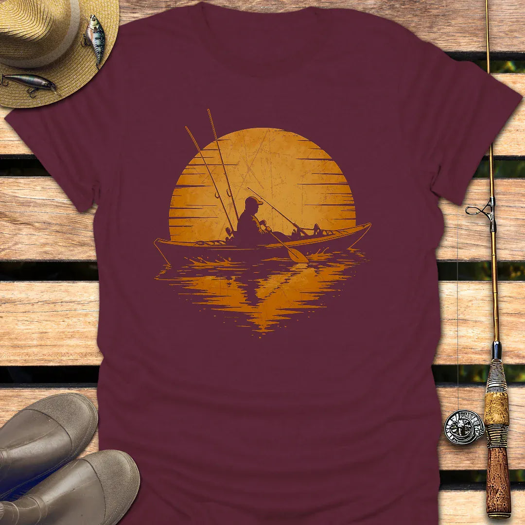 KAYAK FISHING LIFE T-Shirt FISHING T-Shirt Maroon / S