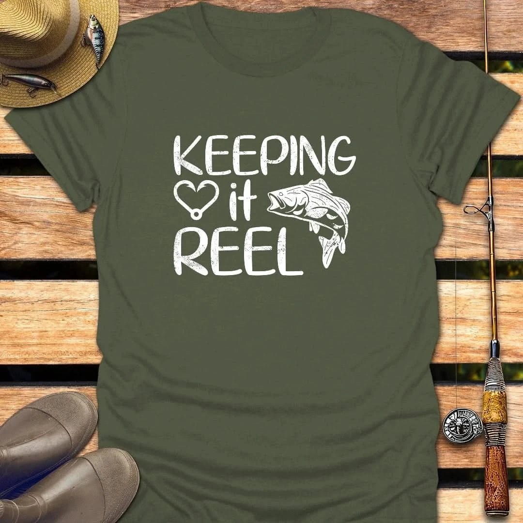 KEEPING IT REEL T-Shirt FISHING T-Shirt Military Green / S