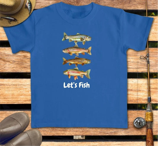 LET'S FISH - kid's tee FISHING Kids clothes Royal / XS