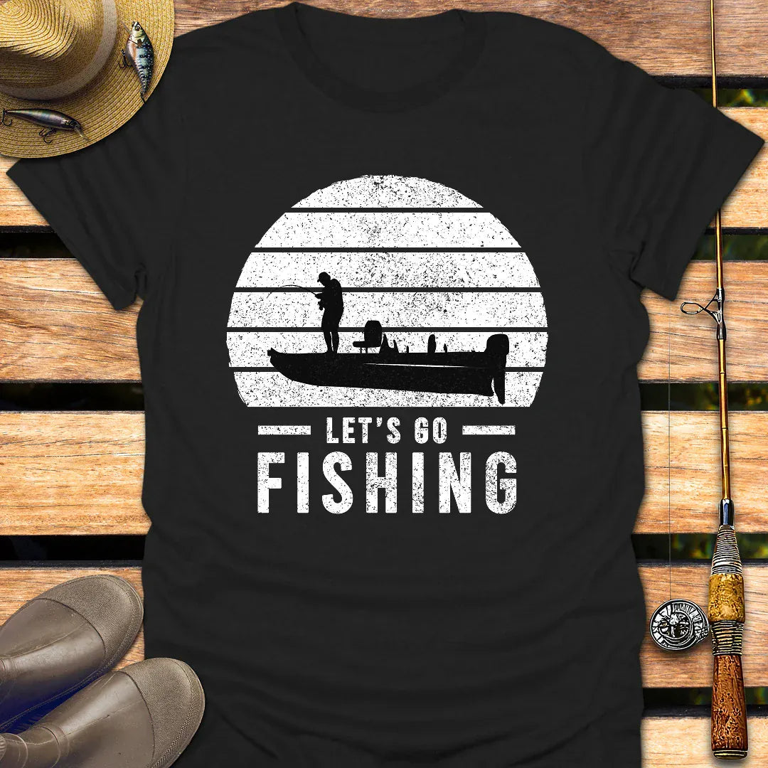 LET'S GO FISHING T-Shirt FISHING T-Shirt Black / S