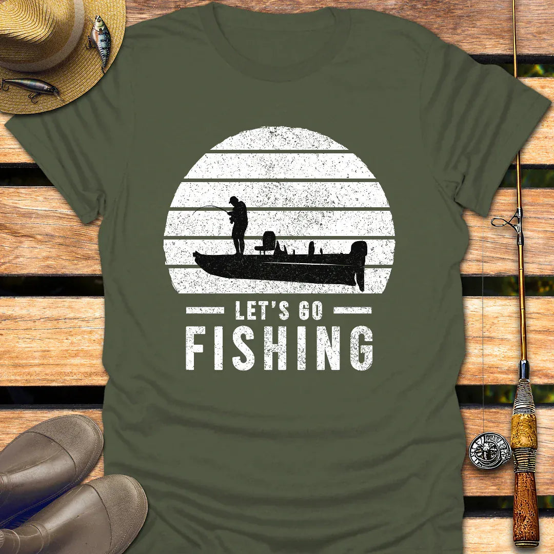 LET'S GO FISHING T-Shirt FISHING T-Shirt Military Green / S