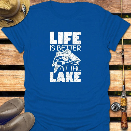 LIFE IS BETTER AT LAKE T-Shirt FISHING T-Shirt Royal / S