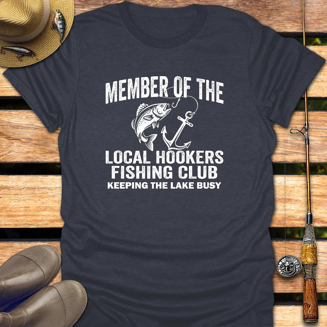 LOCAL HOOKERS FISHING CLUB T-Shirt FISHING T-Shirt Heather Navy / S