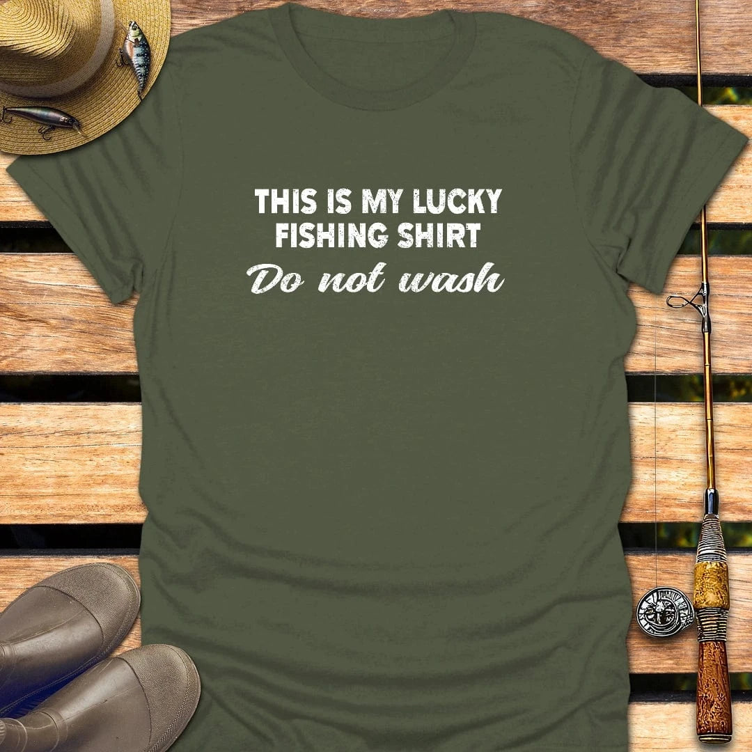 LUCKY SHIRT T-Shirt FISHING T-Shirt Military Green / S