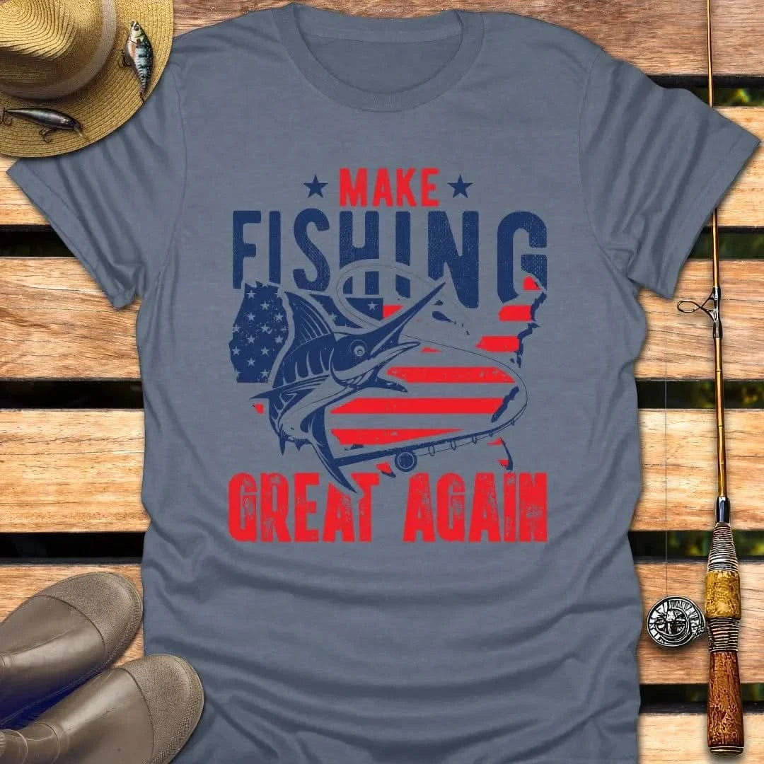 MAKE FISHING GREAT AGAIN T-Shirt FISHING T-Shirt Heather Indigo / S