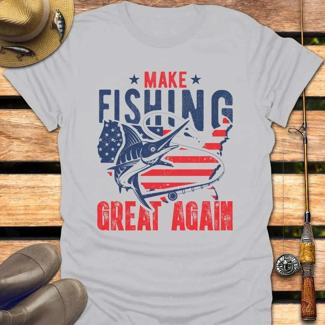 MAKE FISHING GREAT AGAIN T-Shirt FISHING T-Shirt Ice Grey / S