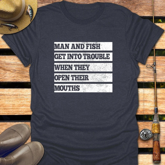 MAN & FISH T-Shirt FISHING T-Shirt Heather Navy / S