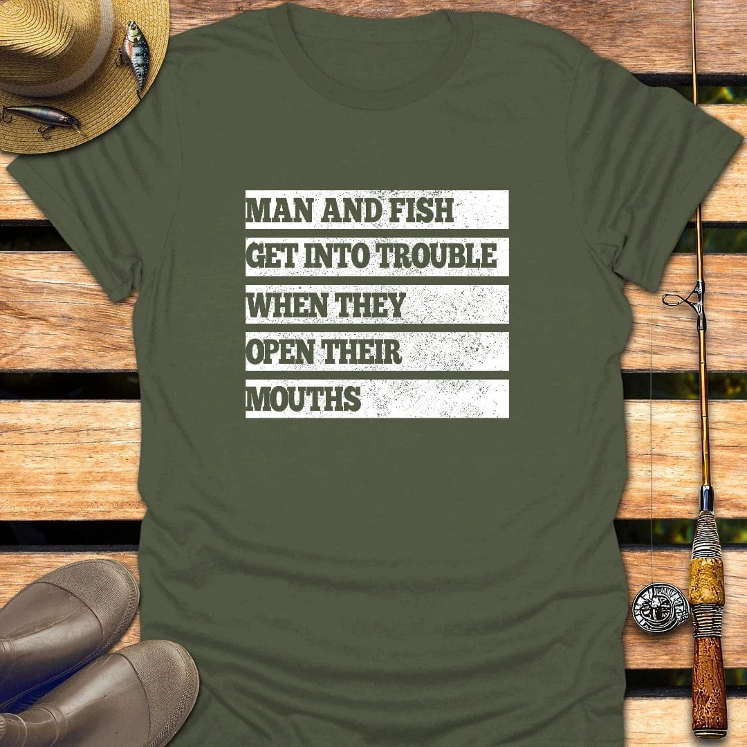 MAN & FISH T-Shirt FISHING T-Shirt Military Green / S