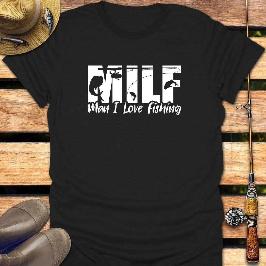 MAN I LOVE FISHING T-Shirt FISHING T-Shirt Black / S