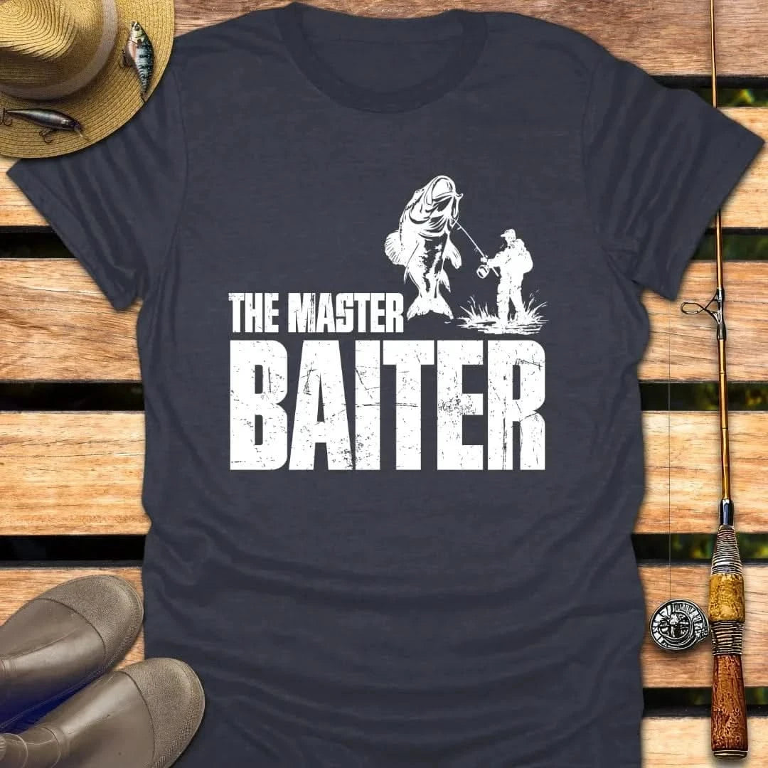 MASTER BAITER T-Shirt FISHING T-Shirt Heather Navy / S