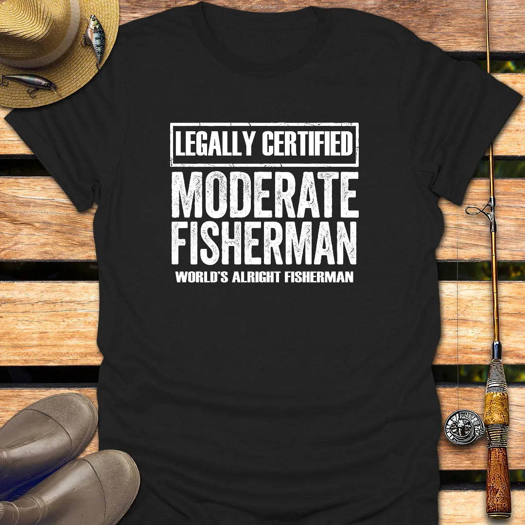 MODERATE FISHERMAN T-Shirt FISHING T-Shirt Black / S