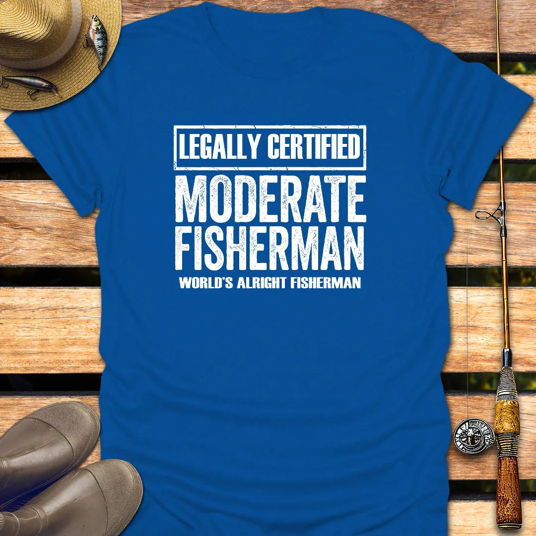 MODERATE FISHERMAN T-Shirt FISHING T-Shirt Royal / S