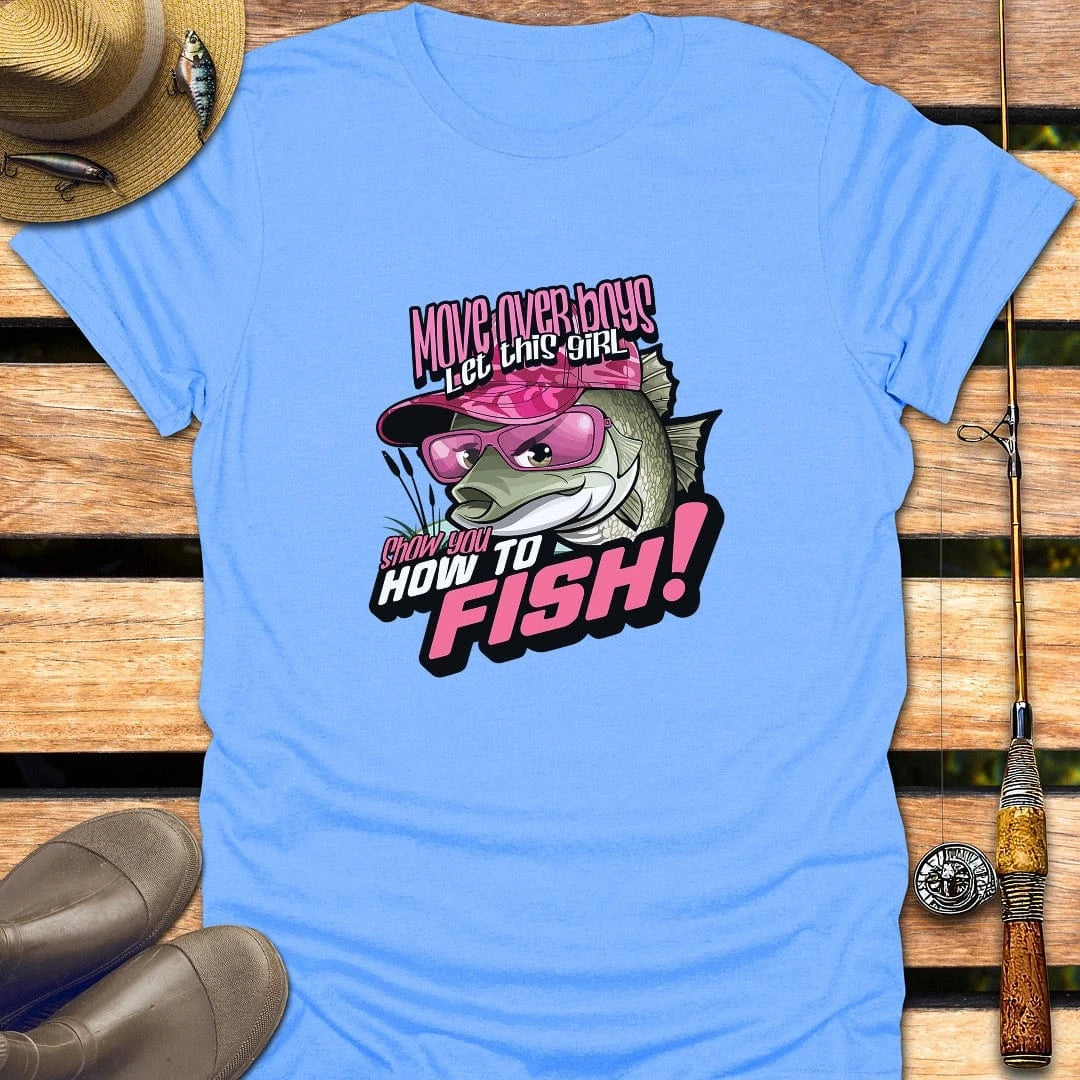 MOVE OVER BOYS T-Shirt FISHING T-Shirt Carolina Blue / S