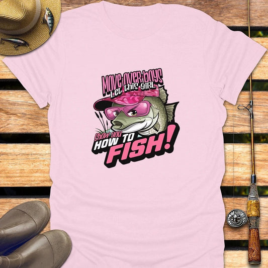 MOVE OVER BOYS T-Shirt FISHING T-Shirt Light Pink / S