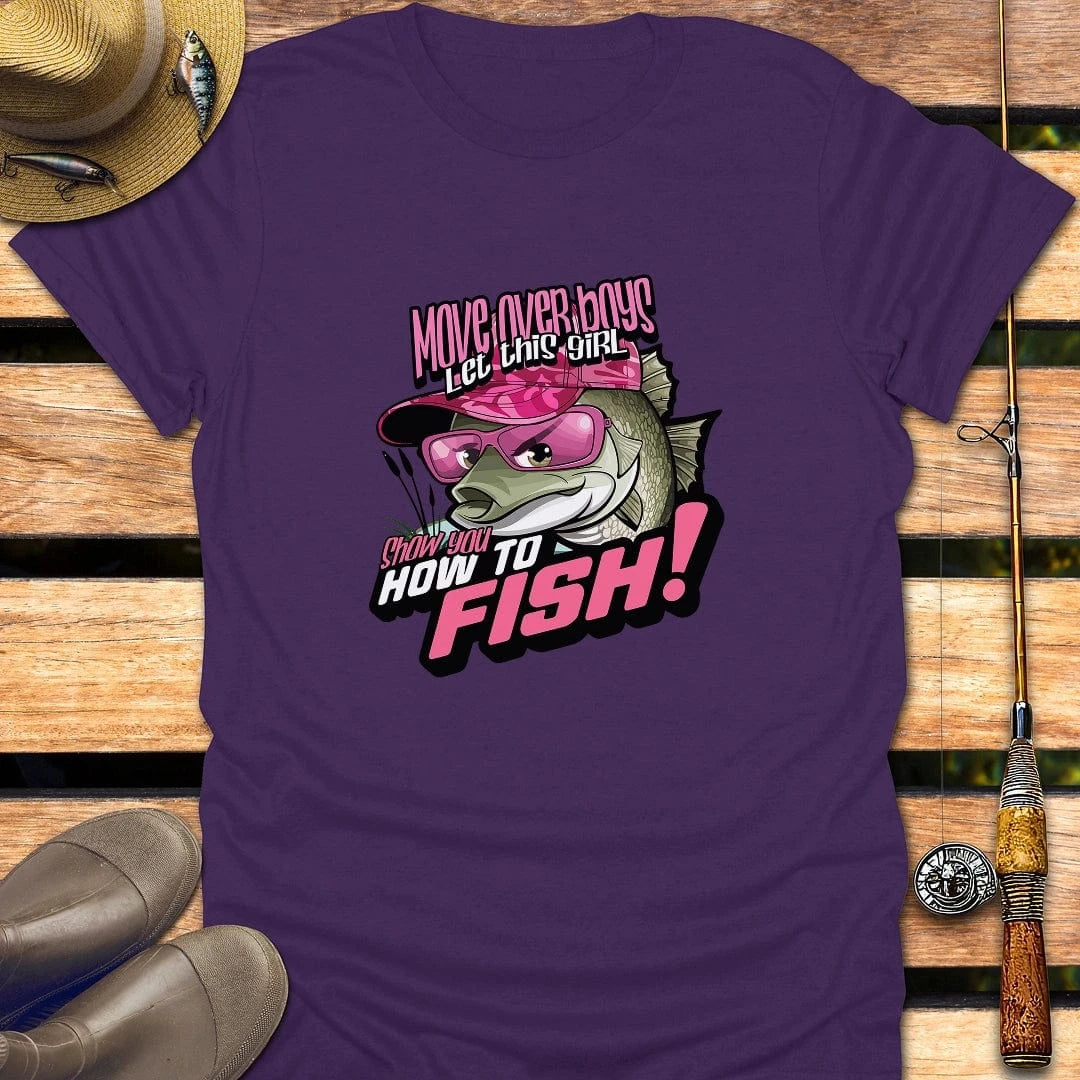 MOVE OVER BOYS T-Shirt FISHING T-Shirt Purple / S