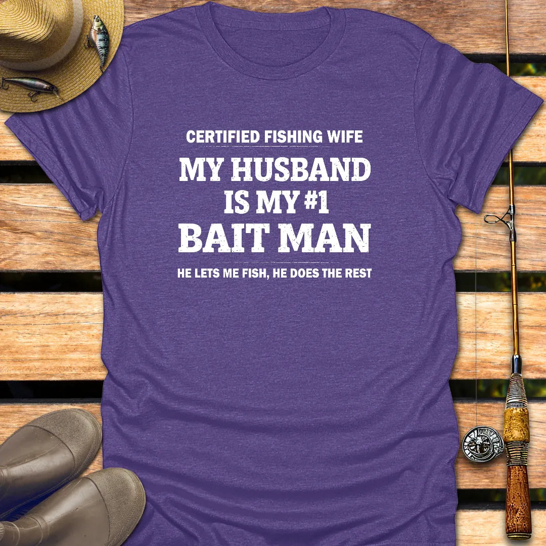 MY #1 HUSBAND T-Shirt FISHING T-Shirt Heather Purple / S