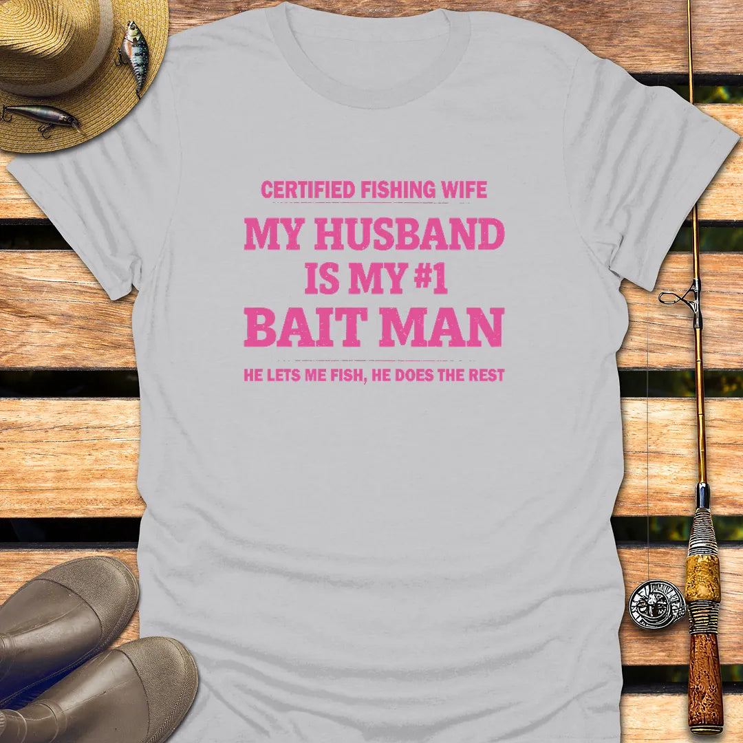 MY #1 HUSBAND T-Shirt FISHING T-Shirt Ice Grey / S