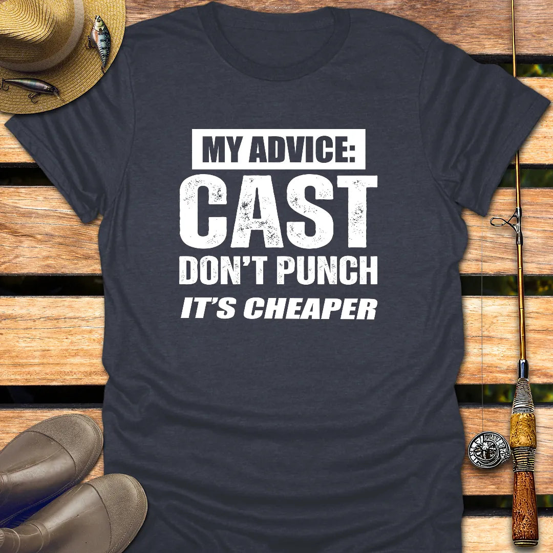 MY ADVICE T-Shirt FISHING T-Shirt Heather Navy / S