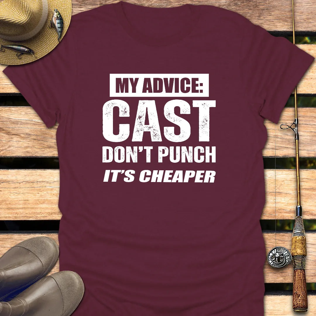 MY ADVICE T-Shirt FISHING T-Shirt Maroon / S
