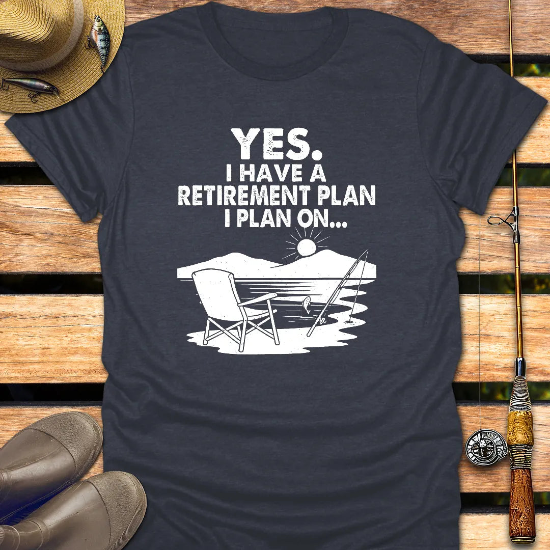 MY RETIREMENT PLAN ON... T-Shirt FISHING T-Shirt Heather Navy / S