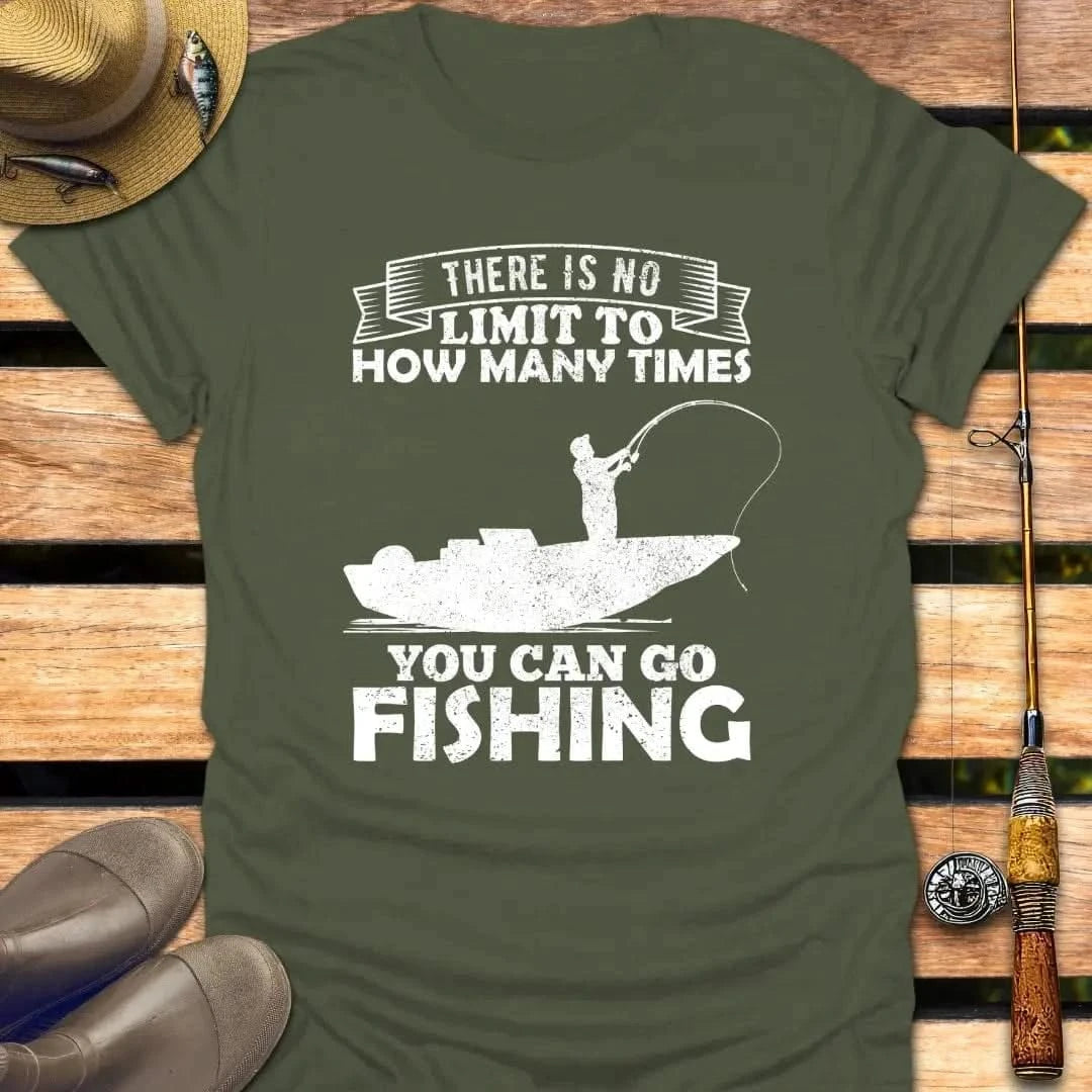 NO LIMIT FISHING T-Shirt FISHING T-Shirt Military Green / S