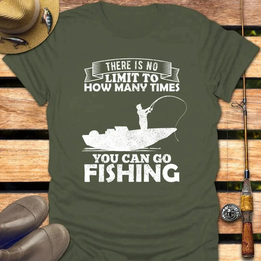 NO LIMIT FISHING T-Shirt FISHING T-Shirt Military Green / S