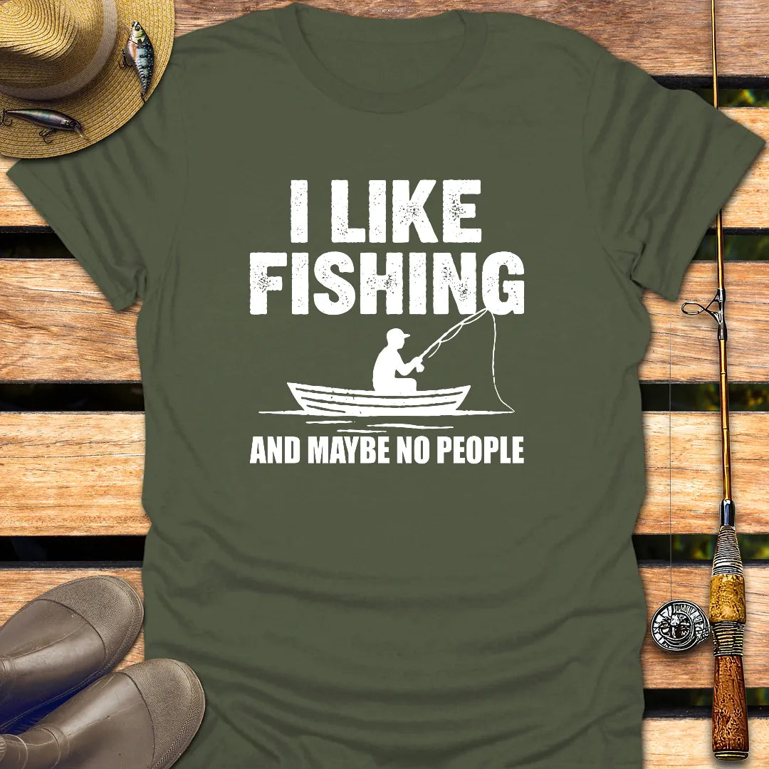 NO PEOPLE T-Shirt FISHING T-Shirt Military Green / S