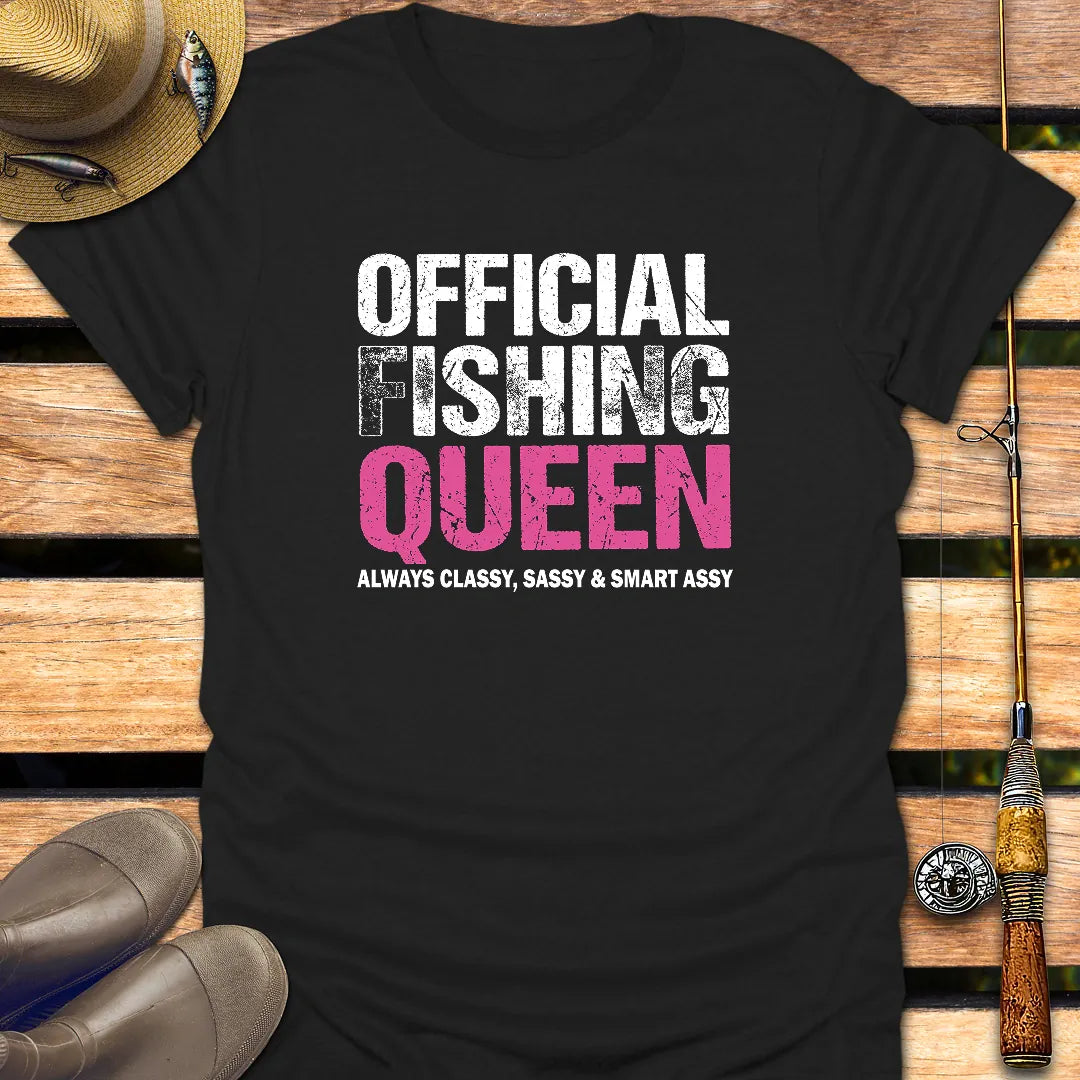 OFFICIAL FISHING QUEEN T-Shirt FISHING T-Shirt Black / S