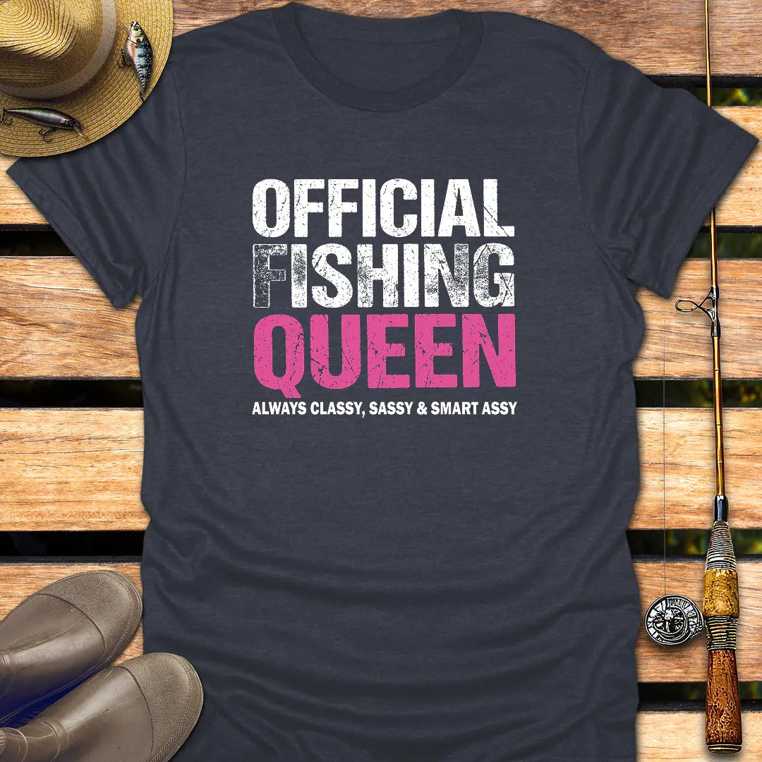 OFFICIAL FISHING QUEEN T-Shirt FISHING T-Shirt Heather Navy / S