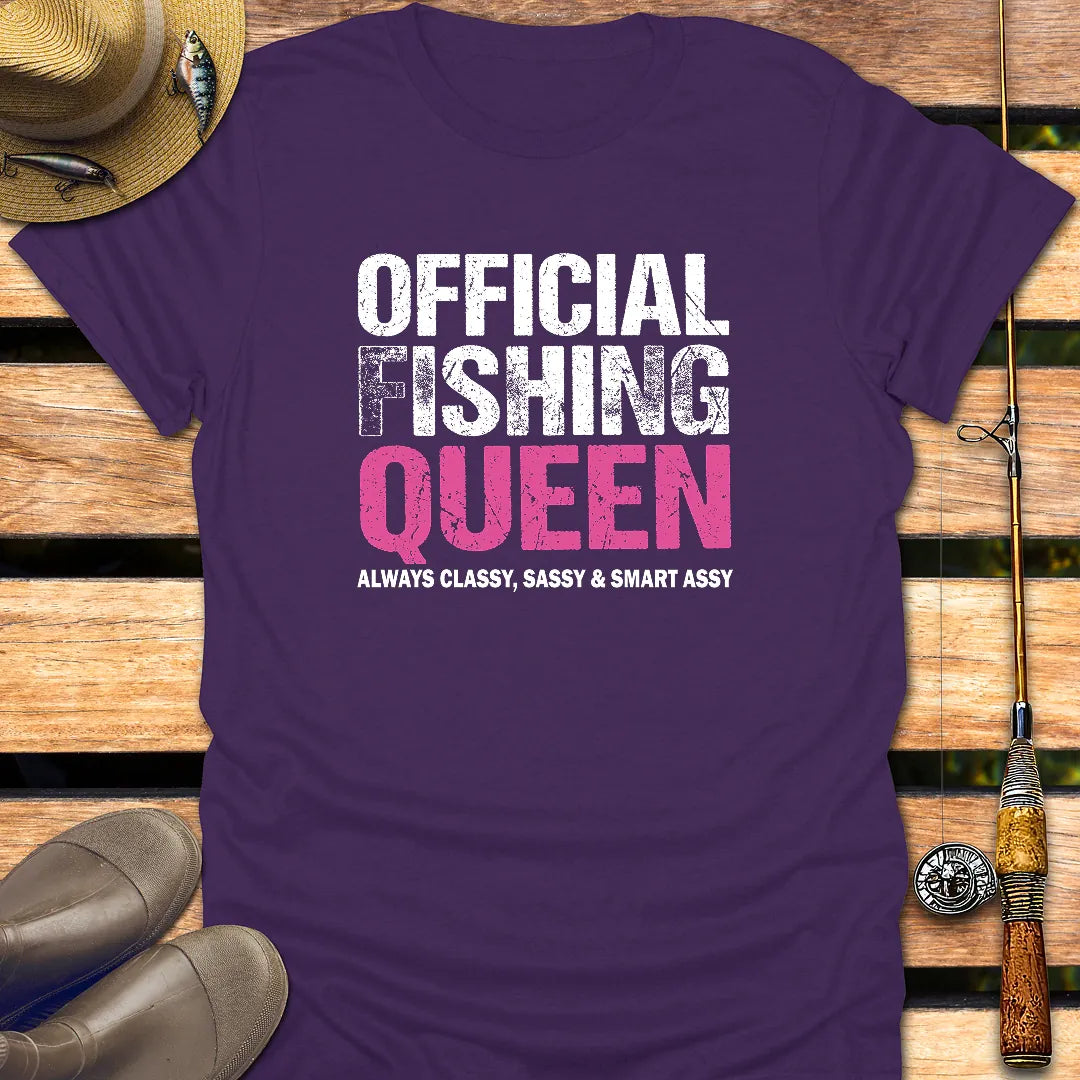 OFFICIAL FISHING QUEEN T-Shirt FISHING T-Shirt Purple / S