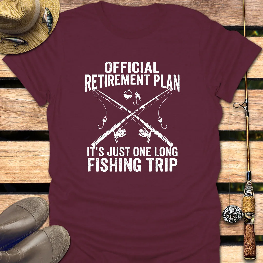 OFFICIAL RETIREMENT PLAN T-Shirt FISHING T-Shirt Maroon / S