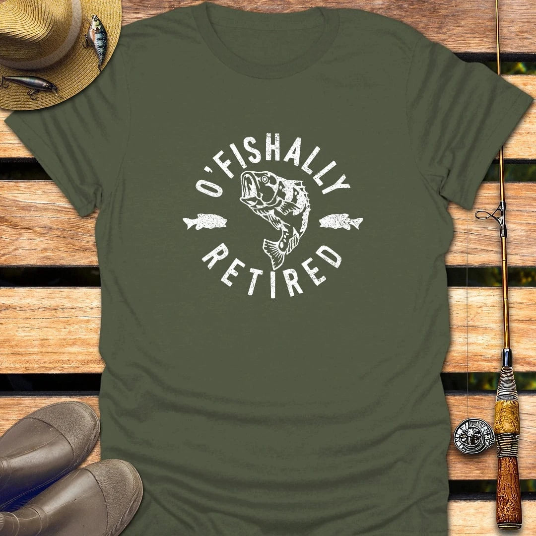 OFISHALLY RETIRED T-Shirt FISHING T-Shirt Military Green / S