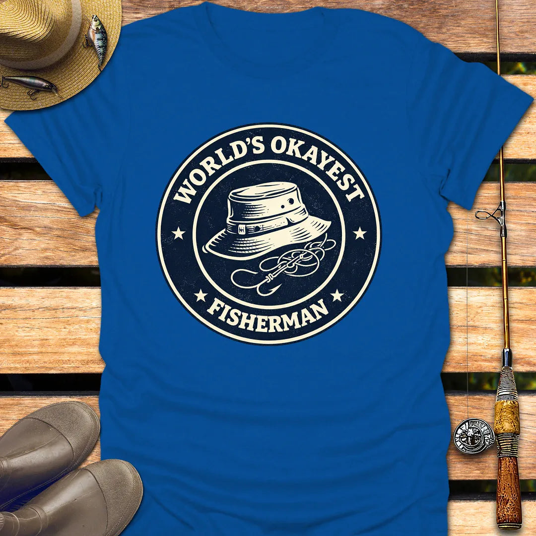 OKAYEST FISHERMAN BADGE T-Shirt FISHING T-Shirt Royal / S
