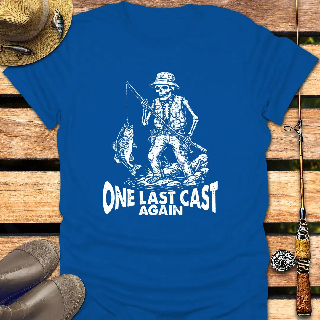 ONE LAST CAST T-Shirt FISHING T-Shirt Royal / S