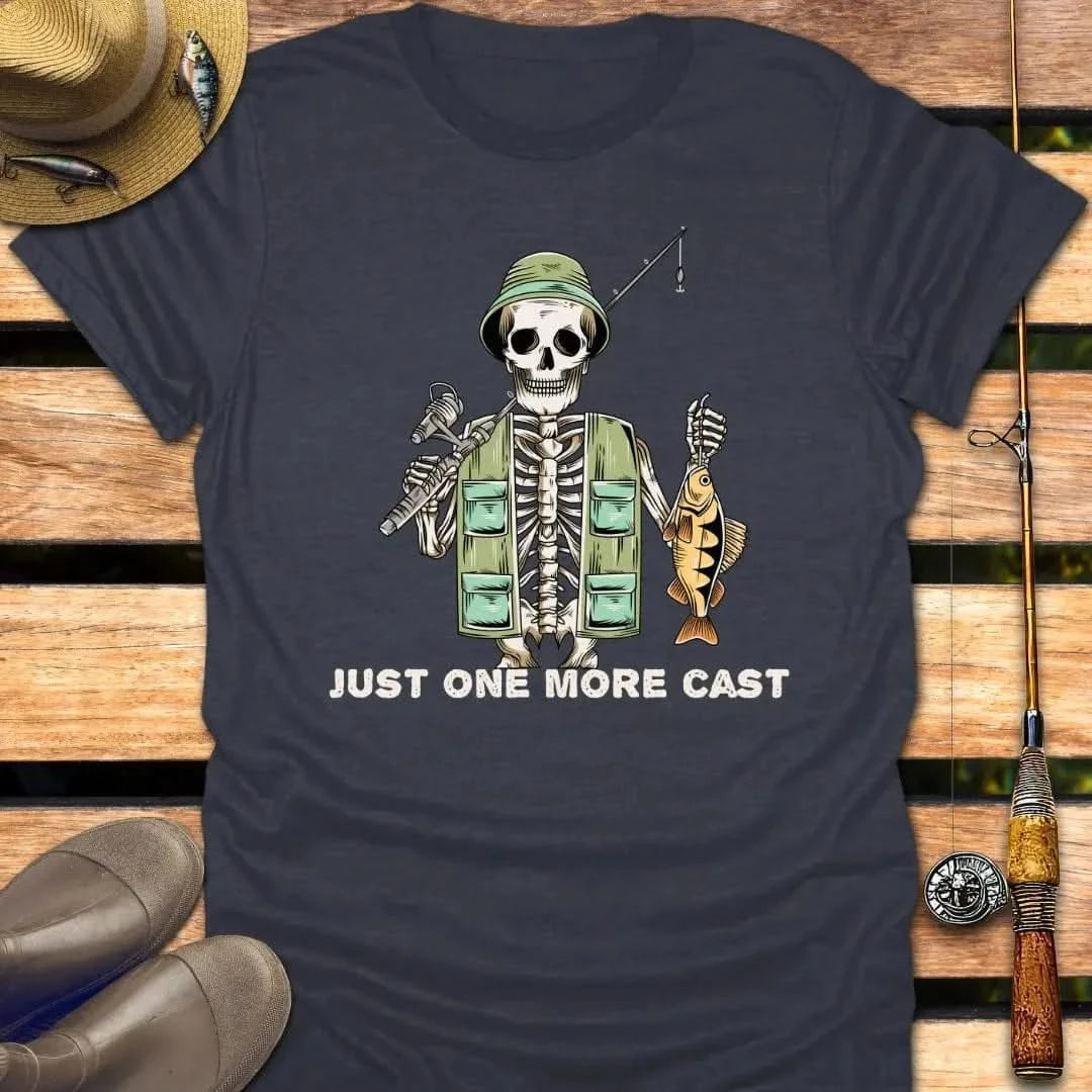 ONE MORE CAST T-Shirt FISHING T-Shirt Heather Navy / S