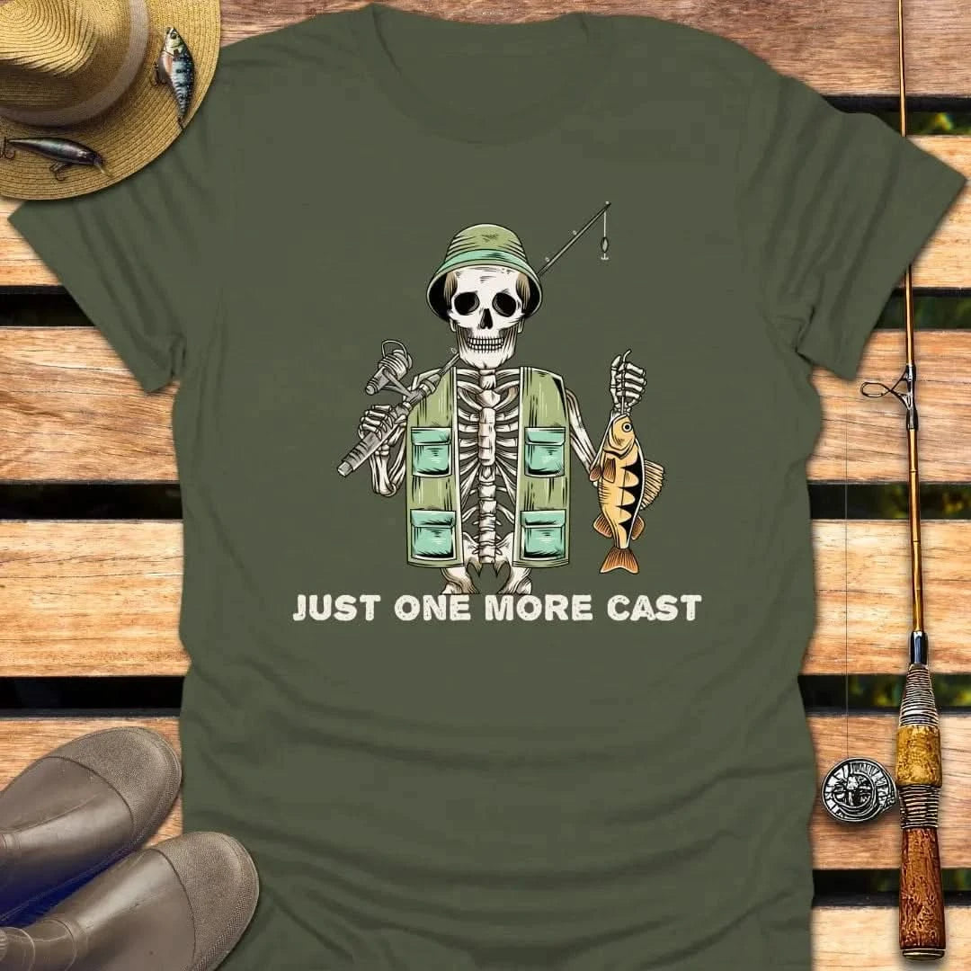ONE MORE CAST T-Shirt FISHING T-Shirt Military Green / S