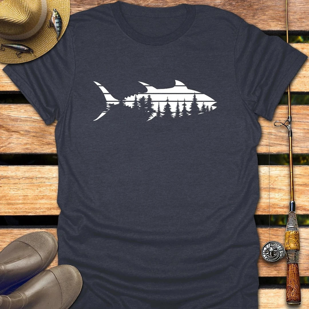 OUTDOOR TUNA T-Shirt FISHING T-Shirt Heather Navy / S