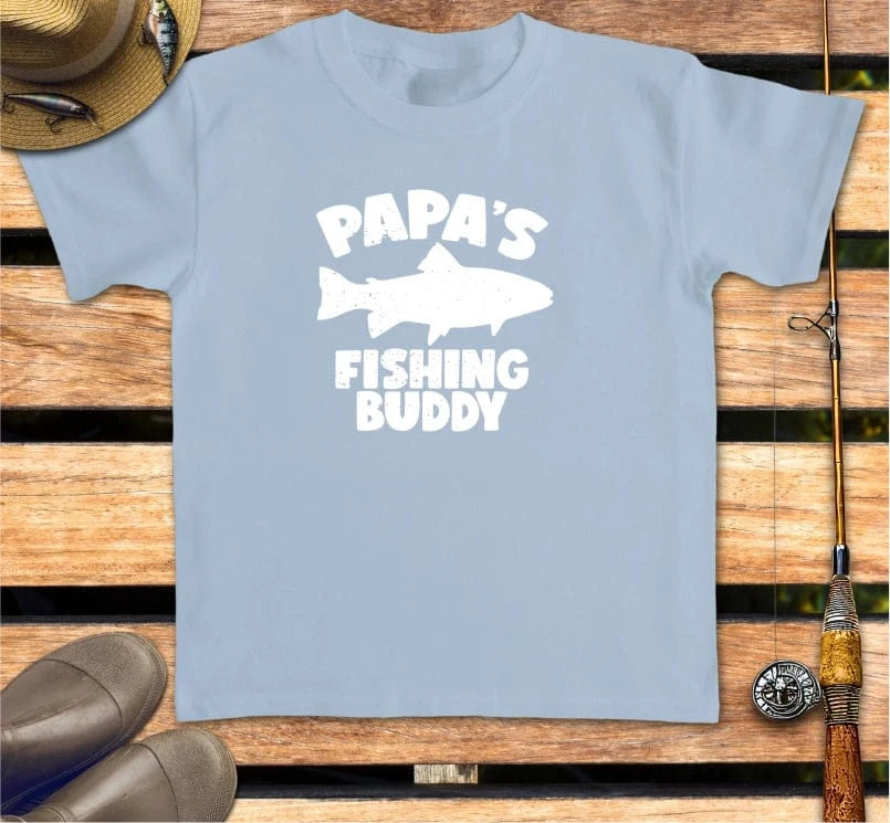 PAPA'S FISHING BUDDY - kid's tee FISHING Kids clothes Light Blue / XS