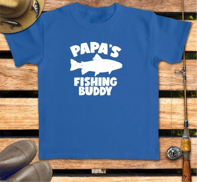 PAPA'S FISHING BUDDY - kid's tee FISHING Kids clothes Royal / XS