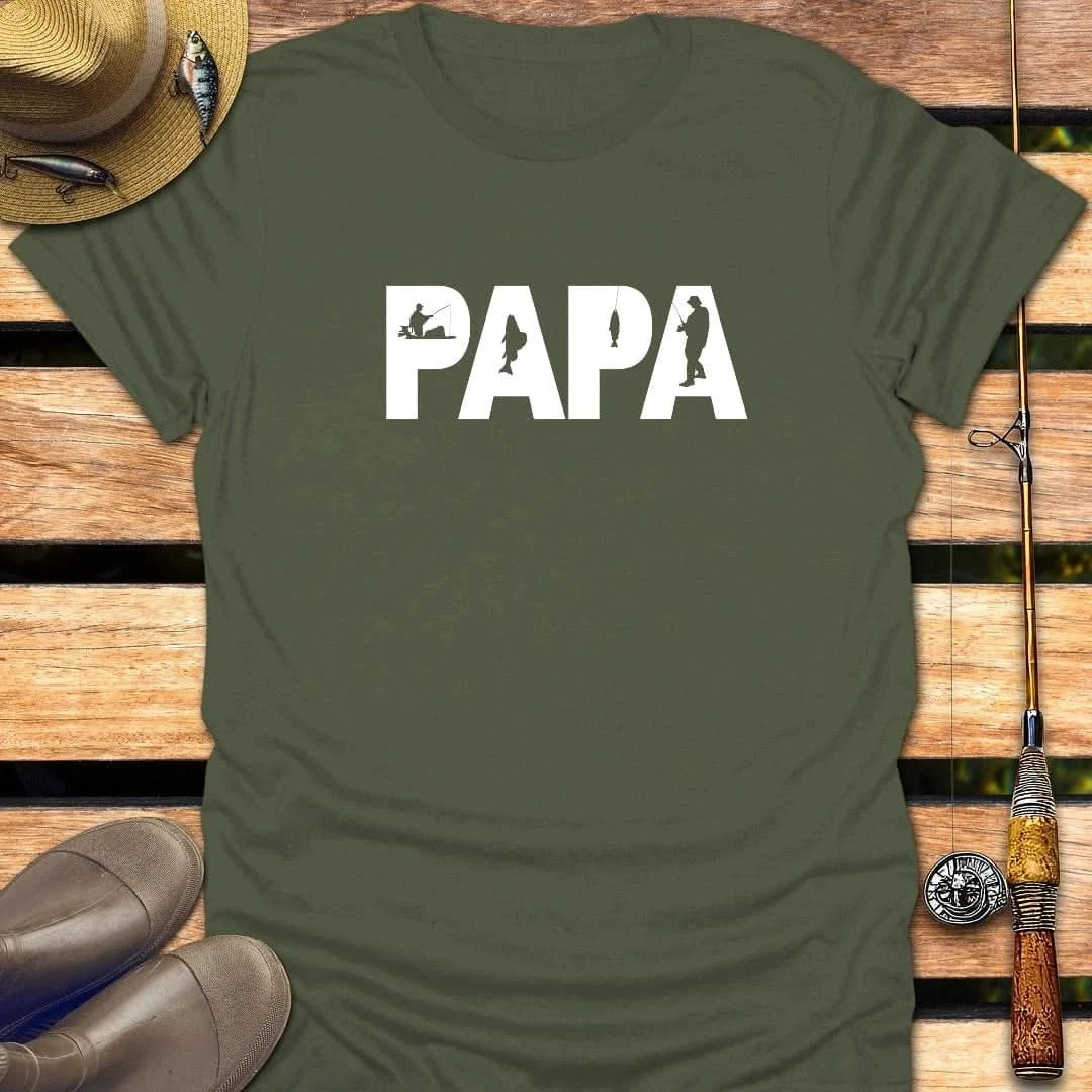 PAPA T-Shirt FISHING T-Shirt Military Green / S