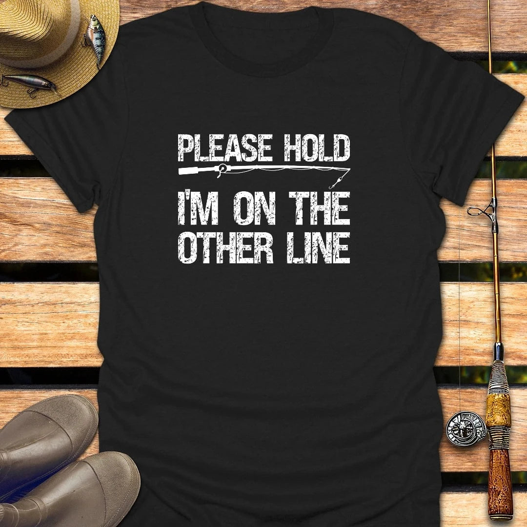 PLEASE HOLD T-Shirt FISHING T-Shirt Black / S