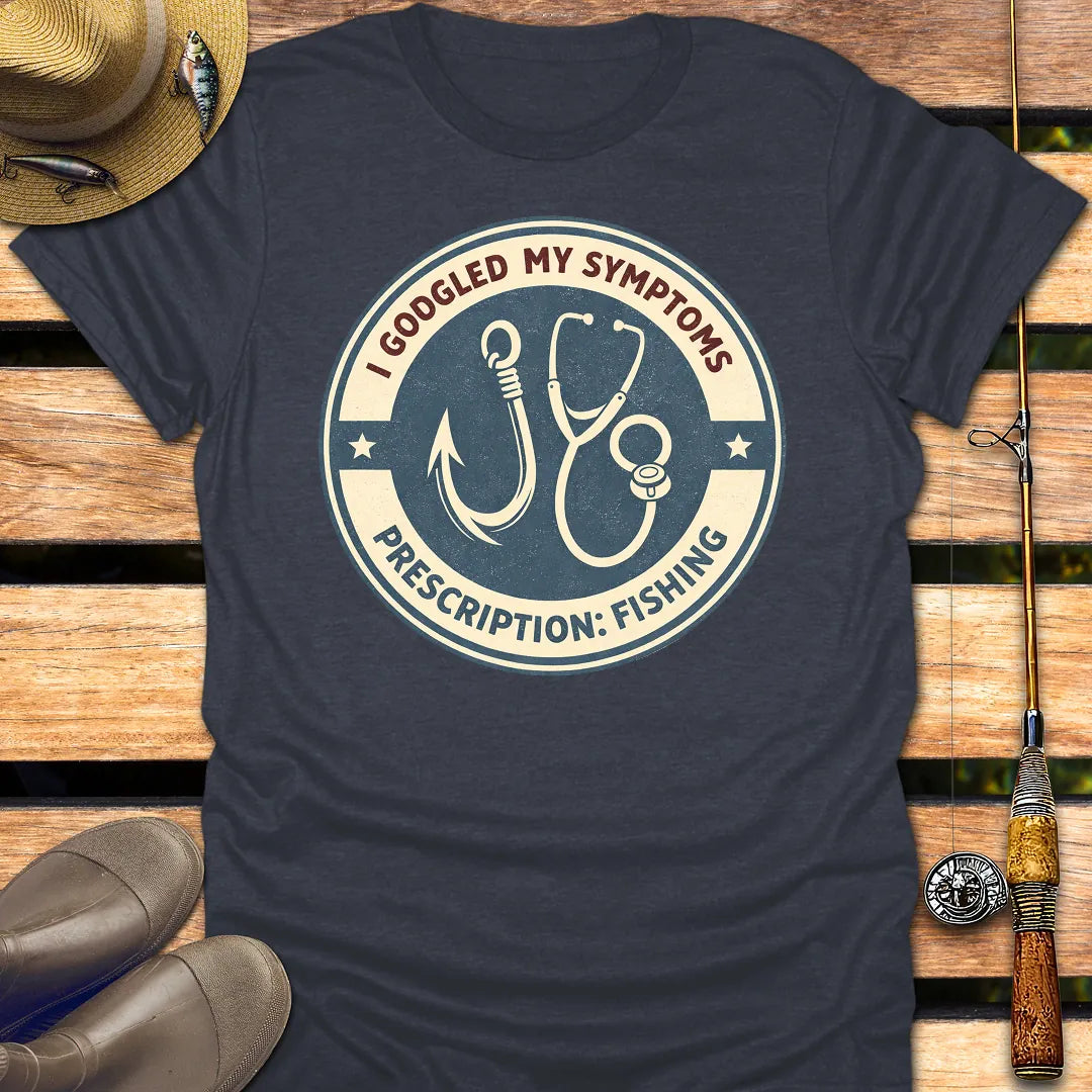 PRESCRIPTION IS FISHING T-Shirt FISHING T-Shirt Heather Navy / S